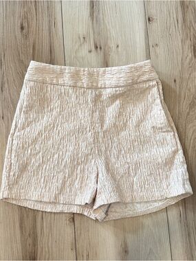 Express Cream High-Waist Textured Women's Shorts